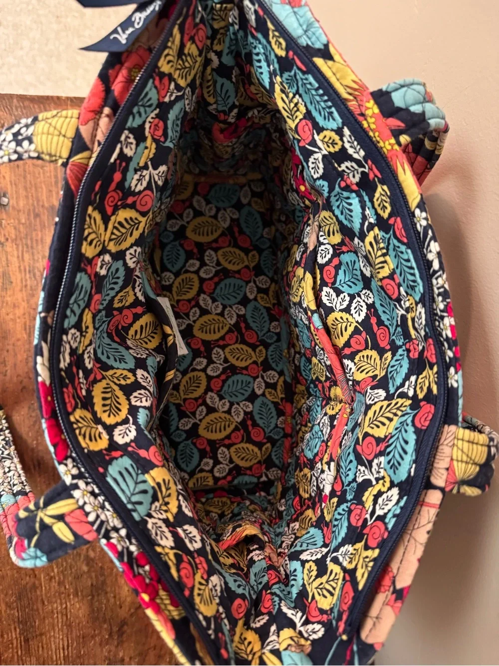 Retired Vera Bradley Quilted Villager Tote in “Happy Snails”